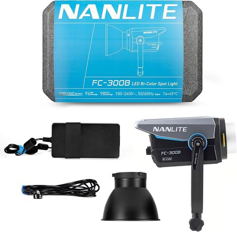 NANLITE FC-300B 350w LED Video Light، CRI 96+ 2,700K-6,500K ضوء تصوير ثنائي اللون مع حامل Bowens، أوضاع FX، التحكم في التطبيق للاستوديو، صناعة الأفلام، الصورة، إنشاء محتوى YouTube in Kuwait