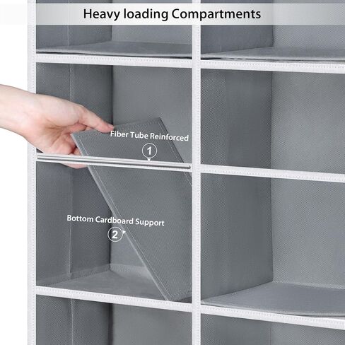 Univivi Over the Door Organizer, 6 Tiers Behind Door Storage with Clear Deep Pockets Hanging Organizer for Closet, Bedroom, Nursery, Bathroom and Sundries (Grey) in Kuwait