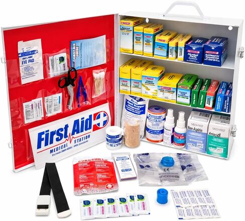 Rapid Care First Aid 80093 2 Shelf ANSI/OSHA Compliant All Purpose First Aid Cabinet, Wall Mountable in Kuwait