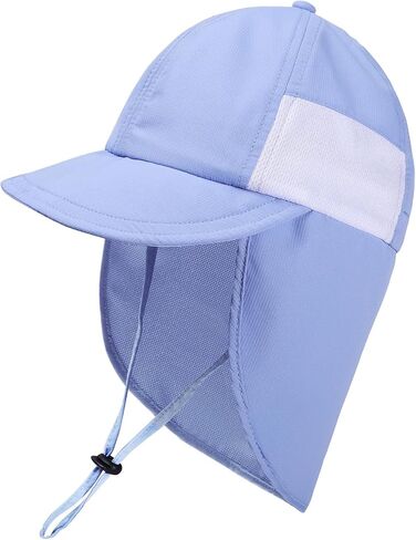 Baby Sun Hat with Neck Flap UPF 50+ Adjustable Toddler Kids Boys Girls Waterproof Quick Dry Swim Hat for Traveling in Kuwait
