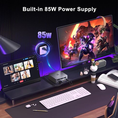 Beelink GTI14 AI Mini PC ، Intel Core Ultra 9 185H (16T/22C ، حتى 5.1 جيجا هرتز) ، 64 جيجا بايت DDR5 2TB PCIE4.0 SSD MINI Desktop Computer in Kuwait