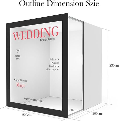 HARZHI Portable Magazine Photo Booth Box, 6.6x6.6x7.6 Ft Custom Logo, Easy Quick Setup, Lightweight Portable for Weddings, Birthdays Rental and Commercial Events in Kuwait