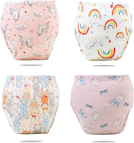 Upairy Potty Training Pants Cotton Absorbent Training Underwear for Toddler Boy and Girls 2T-5T,Soft Absorbent & Leak-Proof with Characters(10PCS,S) in Kuwait