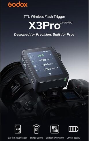 مشغل فلاش Godox X3Pro N X3Pro-N TTL اللاسلكي لكاميرات نيكون مع تكامل البلوتوث والتحكم في التطبيق 2.4 جيجا هرتز نظام X اللاسلكي أوضاع التصوير الاحترافية شحن سريع وظيفة TCM تعمل باللمس in Kuwait