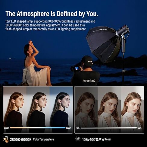 GODOX AD300Pro II 300Ws فلاش ستروب أحادي الضوء، 2.4G TTL 1/8000 HSS 2.4G فلاش TTL لاسلكي، 0.01-1.5 ثانية وقت إعادة التدوير، 350 طاقة كاملة، وضع التجميد، تعديل عشرة مستويات في 0.1 خطوات زيادة in Kuwait