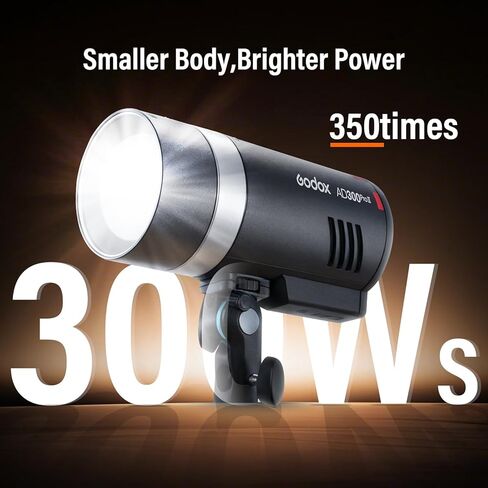 GODOX AD300Pro II 300Ws فلاش ستروب أحادي الضوء، 2.4G TTL 1/8000 HSS 2.4G فلاش TTL لاسلكي، 0.01-1.5 ثانية وقت إعادة التدوير، 350 طاقة كاملة، وضع التجميد، تعديل عشرة مستويات في 0.1 خطوات زيادة in Kuwait
