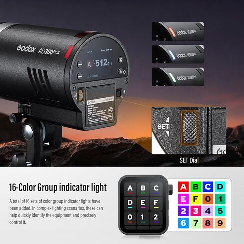 GODOX AD300Pro II 300Ws فلاش ستروب أحادي الضوء، 2.4G TTL 1/8000 HSS 2.4G فلاش TTL لاسلكي، 0.01-1.5 ثانية وقت إعادة التدوير، 350 طاقة كاملة، وضع التجميد، تعديل عشرة مستويات في 0.1 خطوات زيادة in Kuwait