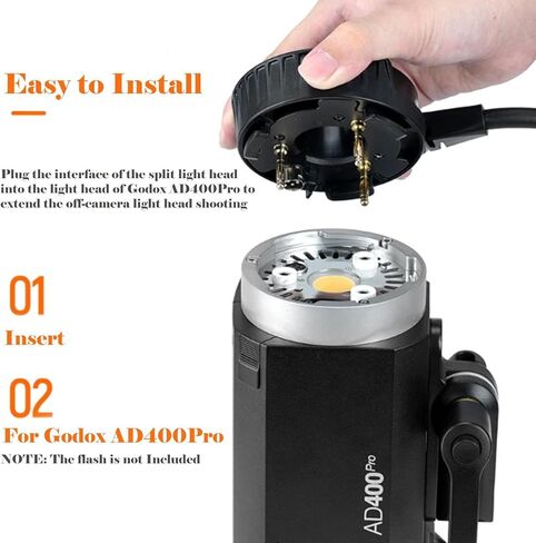 Godox H400P 400Ws رأس فلاش مع حامل بوين، مصباح إضاءة تمديد محمول خارج الفلاش لـ Godox AD400ProII AD400Pro فلاش خارجي in Kuwait