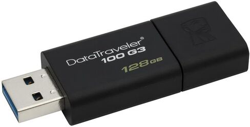 Kingston 128GB DataTraveler 100 G3 USB 3.0 قراءة 100 ميجابايت/ثانية، كتابة 10 ميجابايت/ثانية (DT100G3/128 جيجابايت) in Kuwait