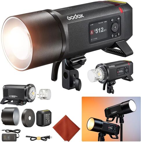 GODOX AD800Pro 800Ws Outdoor Flash Strobe Monolight,TTL 1/8000 HSS 2.4G Wireless Flash, 0.01-1.5s Recycle,40W LED Lamp,300 Full Power,1/35710 s Freeze Mode,Ten-Level Adjustment in 0.1 Increment Steps in Kuwait