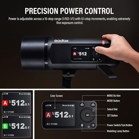GODOX AD800Pro 800Ws Outdoor Flash Strobe Monolight,TTL 1/8000 HSS 2.4G Wireless Flash, 0.01-1.5s Recycle,40W LED Lamp,300 Full Power,1/35710 s Freeze Mode,Ten-Level Adjustment in 0.1 Increment Steps in Kuwait