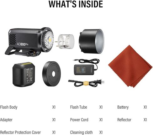 GODOX AD800Pro 800Ws Outdoor Flash Strobe Monolight,TTL 1/8000 HSS 2.4G Wireless Flash, 0.01-1.5s Recycle,40W LED Lamp,300 Full Power,1/35710 s Freeze Mode,Ten-Level Adjustment in 0.1 Increment Steps in Kuwait