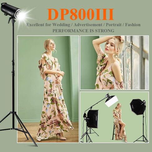 GODOX DP800III فلاش ستوديو احترافي 1s وقت إعادة التدوير GN126 5600k 800Ws بونز جبل 150 واط مصباح النمذجة in Kuwait