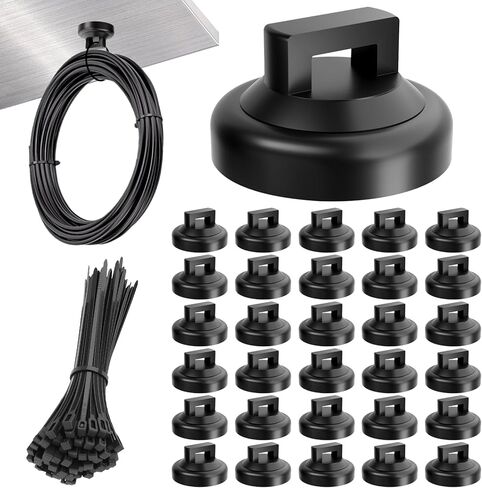 125 Pcs Magnetic Cable Zip Tie Mounts, Magnetic Cable Ties (25 Pcs Multipurpose Magnets & 100 Pcs Releasable Zip Ties) Magnetic Wire Holder for Home Office Electrical Wire Management in Kuwait