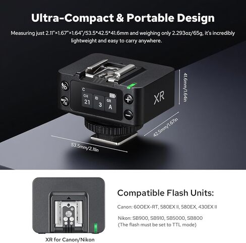 جهاز استقبال فلاش Godox XR TTL 2.4G اللاسلكي عالي السرعة مزامنة HSS 1/8000s لكاميرات Canon Nikon Flash Speedlite (ترقية X1R-C/X1R-N) in Kuwait