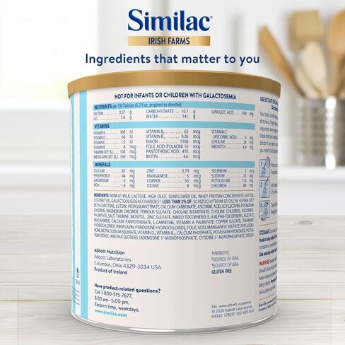 Similac Irish Farms, تركيبة أطفال سهلة الهضم، تركيبة للرضع، من 0 إلى 12 شهرًا، علبة 24.7 أونصة in Kuwait
