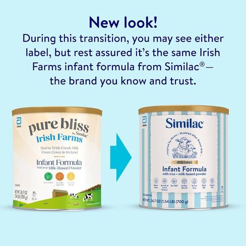 Similac Irish Farms, تركيبة أطفال سهلة الهضم، تركيبة للرضع، من 0 إلى 12 شهرًا، علبة 24.7 أونصة in Kuwait