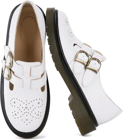 Womens Platform Loafers Chunky Mary Janes for Women with Double Straps 90s Vintage Style Platform Mary Jane Shoes in Saudi Arabia