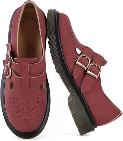 Womens Platform Loafers Chunky Mary Janes for Women with Double Straps 90s Vintage Style Platform Mary Jane Shoes in Saudi Arabia