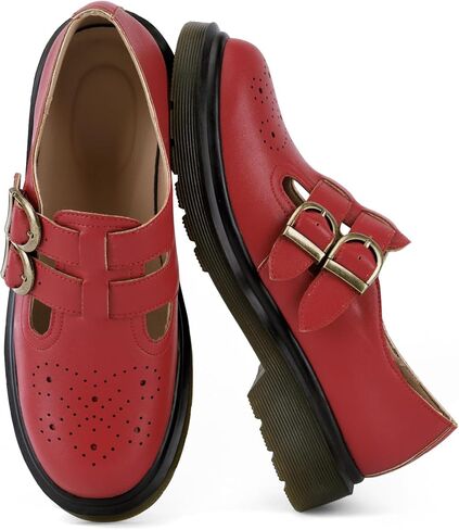 Womens Platform Loafers Chunky Mary Janes for Women with Double Straps 90s Vintage Style Platform Mary Jane Shoes in Saudi Arabia