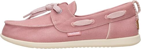 HEYDUDE Women's Harbor Breeze Lo Washed Twill Classic Boat Shoe | Lightweight Slip-On Loafer in Saudi Arabia