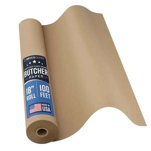 Brown Kraft Butcher Paper Roll - 18 Inch x 100 Feet Brown Paper Roll for Wrapping and Smoking Meat, BBQ Paper for the Perfect Brisket Crust - Durable, Unbleached and Unwaxed Food Grade Grilling Paper in Saudi Arabia