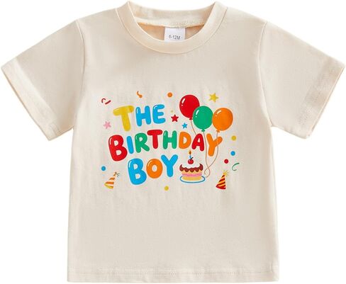 Birthday Shirt Toddler Baby Boy Girl Letter Printed Short Sleeve T-Shirt Top 6 12 18 24 Months 2T 3T Tee Shirts in Saudi Arabia