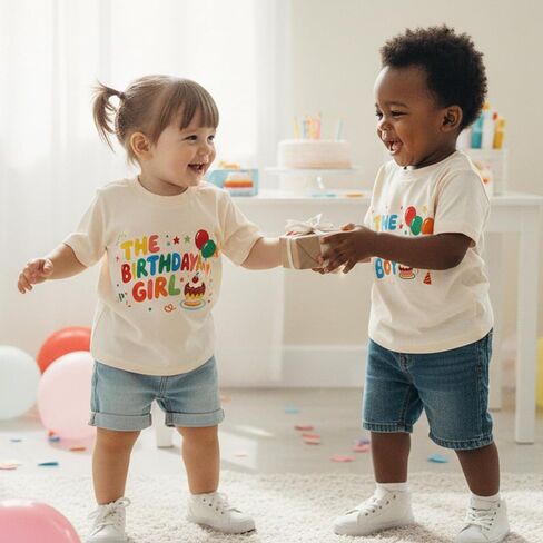 Birthday Shirt Toddler Baby Boy Girl Letter Printed Short Sleeve T-Shirt Top 6 12 18 24 Months 2T 3T Tee Shirts in Saudi Arabia