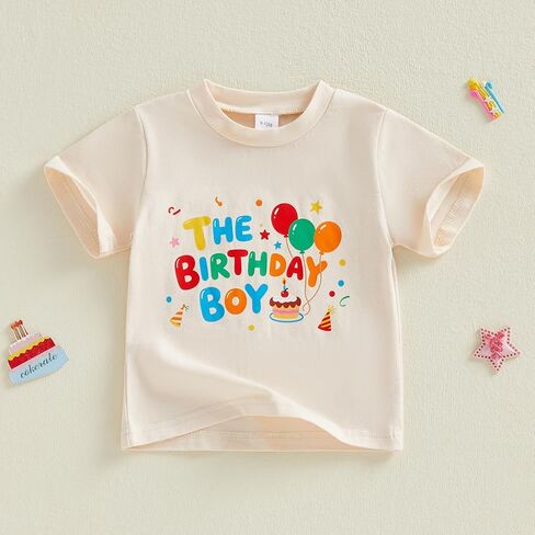 Birthday Shirt Toddler Baby Boy Girl Letter Printed Short Sleeve T-Shirt Top 6 12 18 24 Months 2T 3T Tee Shirts in Saudi Arabia