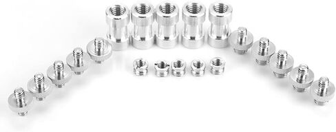 20pcs Metal Adapter Screws, 1/4in 3/8in Male Female Threaded Converter, with 4 Kinds of Adapter Screws, for Camera Flash Light Stand Photography in Kuwait