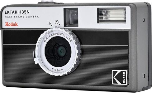 Kodak Ektar H35N Half-Frame Film Camera (Striped Black) with Eastman Kodak Premium Gold Film + Tabletop Tripod + Batteries + Microfiber Cleaning Cloth in Kuwait
