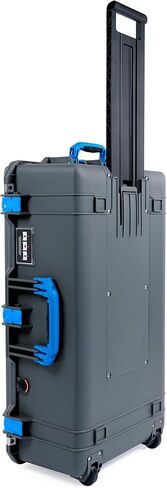 Charcoal Pelican 1615 Air case with Blue Handles & latches. Comes Empty & with Wheels. in Kuwait