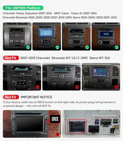 ستيريو سيارة Android 13 مقاس 11.5 بوصة لسيارة GMC Yukon Tahoe Suburban (2007-2012) وChevy Silverado Sierra (2010-2013) - 4 جيجابايت + 64 جيجابايت CarPlay Android Auto مع مقابض مادية مزدوجة، شاشة لمس QLED 1280x800 in Saudi Arabia