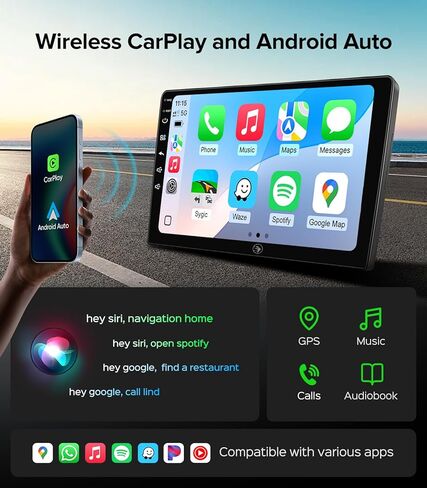 ستيريو سيارة Android 13 مقاس 11.5 بوصة لسيارة GMC Yukon Tahoe Suburban (2007-2012) وChevy Silverado Sierra (2010-2013) - 4 جيجابايت + 64 جيجابايت CarPlay Android Auto مع مقابض مادية مزدوجة، شاشة لمس QLED 1280x800 in Saudi Arabia