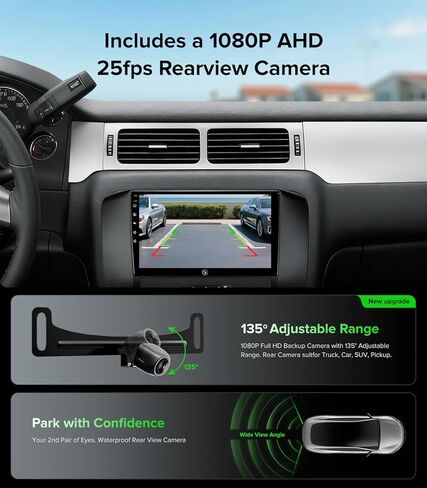 ستيريو سيارة Android 13 مقاس 11.5 بوصة لسيارة GMC Yukon Tahoe Suburban (2007-2012) وChevy Silverado Sierra (2010-2013) - 4 جيجابايت + 64 جيجابايت CarPlay Android Auto مع مقابض مادية مزدوجة، شاشة لمس QLED 1280x800 in Saudi Arabia