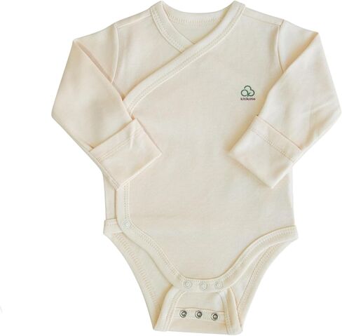 Kitikate Organic Wrap-Style Long Sleeve Baby Bodysuit – Built-in Mittens, Adjustable Length, 100% Certified Cotton, Unisex in Saudi Arabia