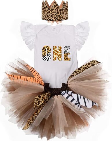 Farm Cow Giraffe and Mermaid Baby Girl 1st Birthday Outfit:Tutu Skirt with Headband for Cake Smash Photo Shoot in Saudi Arabia