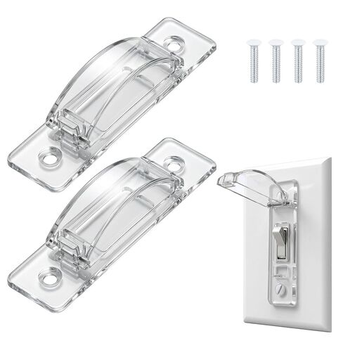 2pcs Clear Light Switch Cover - Protector Prevents Accidental On Off Light Switch Child Proof Cover Guard - Protects Your Lights from Being Accidentally Turned On or Off in Kuwait