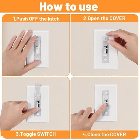 2pcs Clear Light Switch Cover - Protector Prevents Accidental On Off Light Switch Child Proof Cover Guard - Protects Your Lights from Being Accidentally Turned On or Off in Kuwait