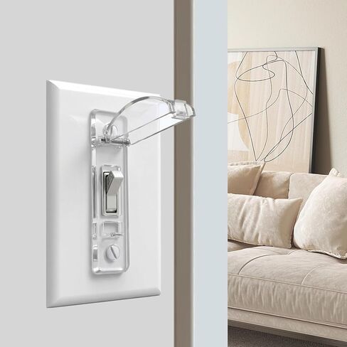2pcs Clear Light Switch Cover - Protector Prevents Accidental On Off Light Switch Child Proof Cover Guard - Protects Your Lights from Being Accidentally Turned On or Off in Kuwait