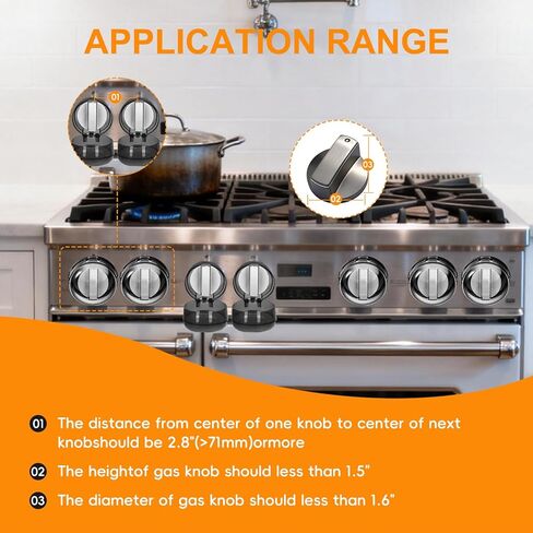 Stove Knob Safety Covers, 6 Pack Stove Knob Covers for Child Safety, Universal Gas Stove Knob Covers with Adhesive, Heat-Resistant Baby Proof Stove Knob Covers, Black in Kuwait
