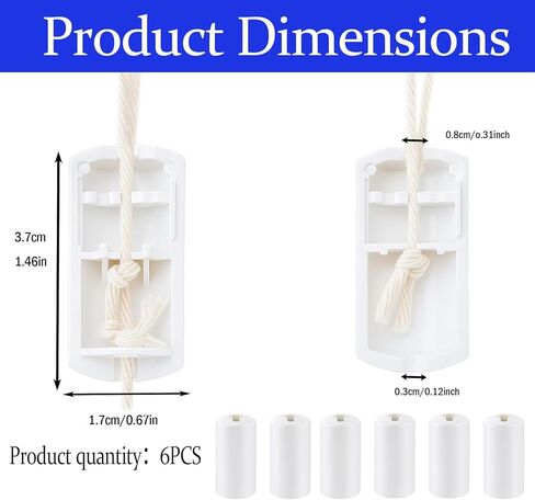6 Pcs Breakaway Cord Condensers for Window Blinds, Anti-Strangulation Safety Tassels, Child & Pet Proof Blind Cord Safety Device, Universal Fit for All Horizontal Blinds (White) in Kuwait