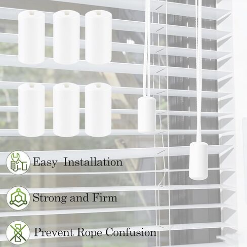 6 Pcs Breakaway Cord Condensers for Window Blinds, Anti-Strangulation Safety Tassels, Child & Pet Proof Blind Cord Safety Device, Universal Fit for All Horizontal Blinds (White) in Kuwait