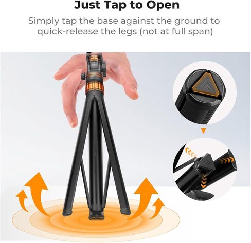 K&F CONCEPT Photography Light Stand, 78" Aluminum Extendable Tripod with 1/4" Screw, 360° Ball Head, Portable Camera Phone Tripod for DSLR Video Light Ring Light – Travel Tripod in Kuwait