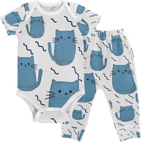 Baby Clothes Set Infant Bodysuits Pants Sets 0-24M For Boys Girls in Kuwait