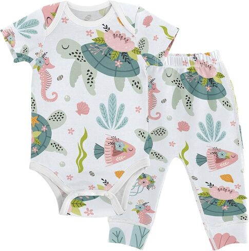 Baby Clothes Set Infant Bodysuits Pants Sets 0-24M For Boys Girls in Kuwait
