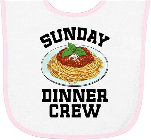 inktastic Spaghetti Sunday Dinner Crew Baby Terry Cloth Bib in Kuwait