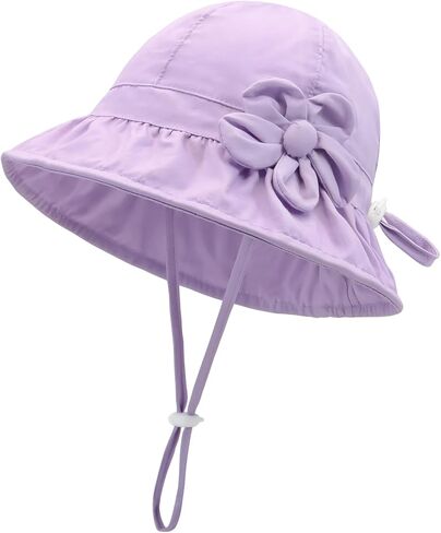 Baby Sun Hat UPF 50+ Toddler Bucket Hats Cute Girls Wide Brim Kids Cotton Hat for Outdoor Infant Beach Essentials in Kuwait