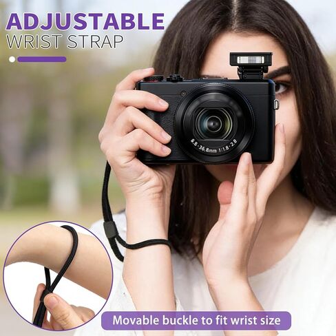 حزام معصم متوافق مع KODAK PIXPRO FZ55 FZ45 - حزام معصم للكاميرا من النايلون اللطيف المطرز والناعم القابل للتعديل متوافق مع Canon G7 X Mark III، Powershot SX740 HS in Kuwait