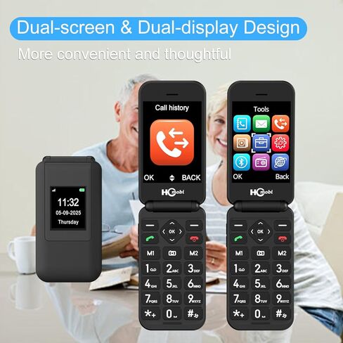 هاتف 4G أساسي غير مقفل، هاتف محمول لكبار السن، 2.8+1.5 بوصة، زر SOS، قرص سريع، خطوط كبيرة، أزرار كبيرة، بلوتوث، كاميرا، قاعدة شحن، راديو FM، بطارية 1400 مللي أمبير في الساعة in Kuwait